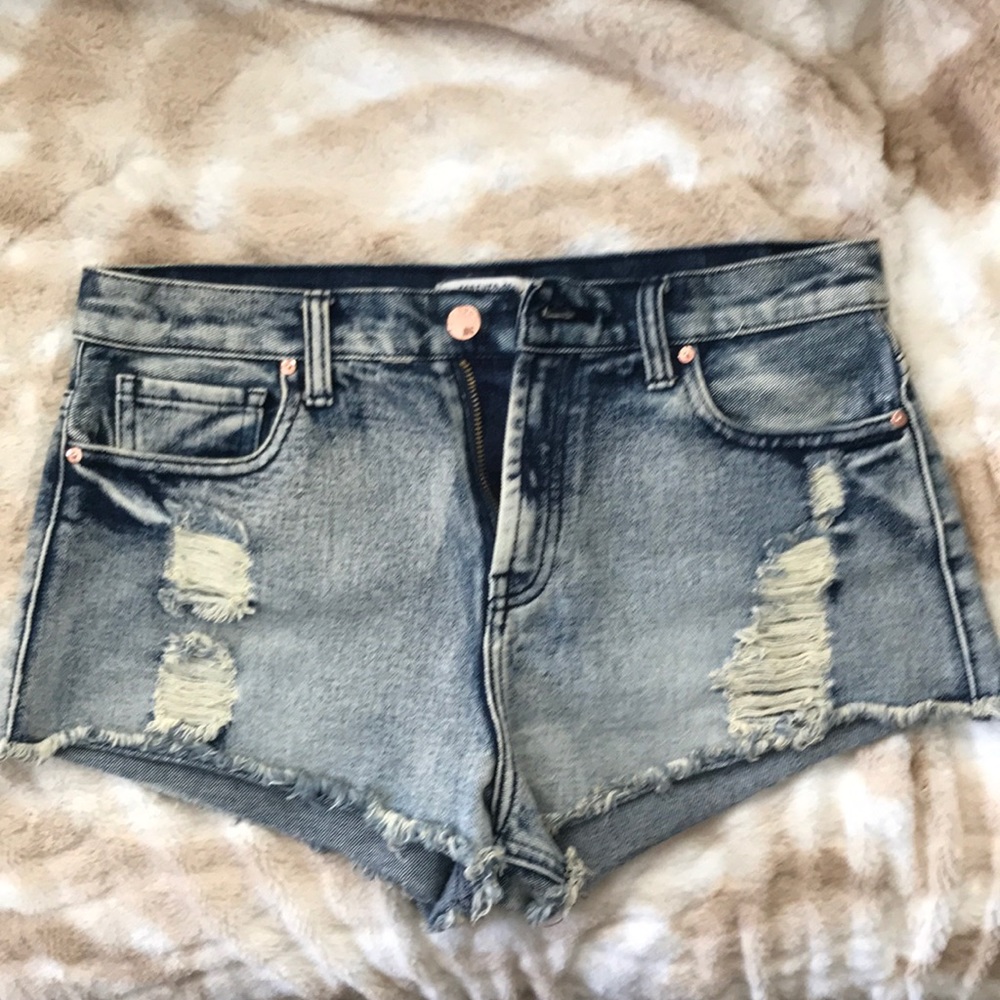 Hi-rise jean shorts